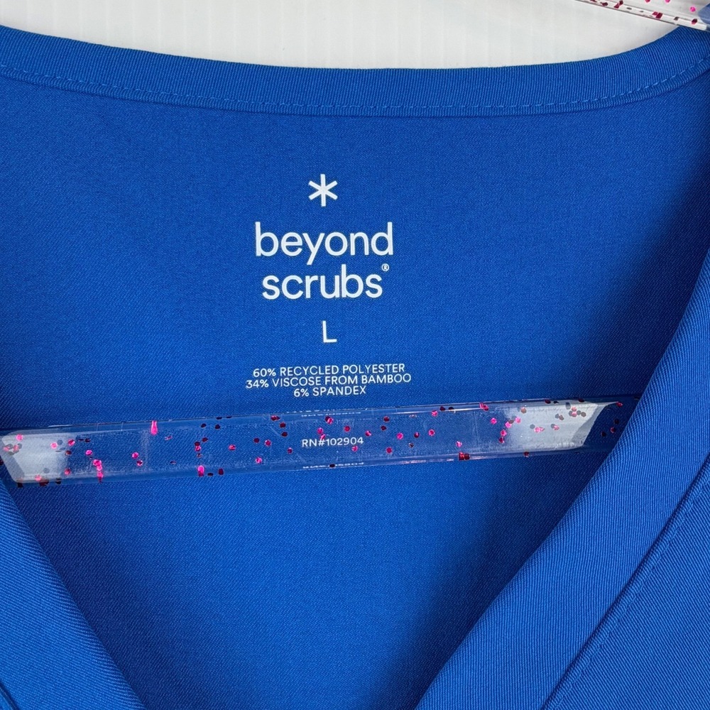 Beyond Scrubs Unity V-Neck Top Royal Blue Nursing Medical Uniform Large SBT107 - Picture 3 of 11